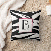 シマウマのプリントのモノグラムの枕 クッション (ブランケット)