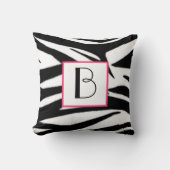 シマウマのプリントのモノグラムの枕 クッション (正面)