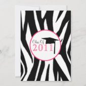 シマウマのプリントの卒業の招待状- 2011年のクラス 招待状 (裏面)