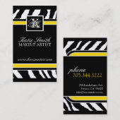 シマウマのプリントの名刺 名刺 (正面/裏面)