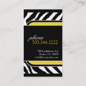 シマウマのプリントの名刺 名刺 (裏面)