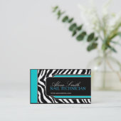 シマウマのプリントの名刺 名刺 (スタンド正面)