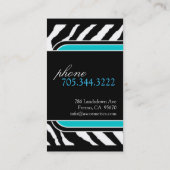 シマウマのプリントの名刺 名刺 (裏面)