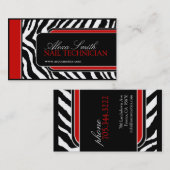 シマウマのプリントの名刺 名刺 (正面/裏面)