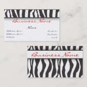 シマウマのプリントの名刺 名刺 (正面/裏面)