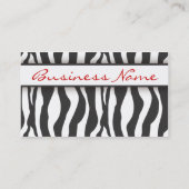 シマウマのプリントの名刺 名刺 (裏面)