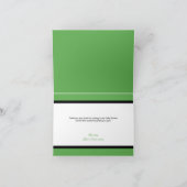 シマウマのプリントの哺乳瓶の緑のサンキューカード サンキューカード (内部)