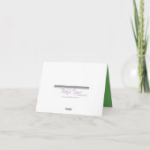 シマウマのプリントの哺乳瓶の緑のサンキューカード サンキューカード (裏面)