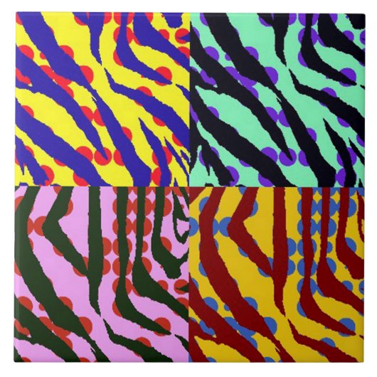 シマウマのプリントの家のタイル タイル (正面)