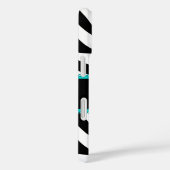 シマウマのプリントの水のレースのモノグラム Case-Mate iPhoneケース (裏面 / 右)