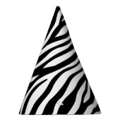 シマウマのプリントの白黒ストライプパターン パーティーハット (右)