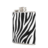 シマウマのプリントの白黒ストライプパターン フラスク (左)