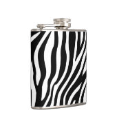 シマウマのプリントの白黒ストライプパターン フラスク (右)