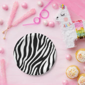 シマウマのプリントの白黒ストライプパターン ペーパープレート (パーティー)