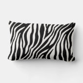 シマウマのプリントの白黒ストライプパターン ランバークッション (裏面)