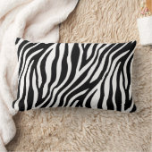 シマウマのプリントの白黒ストライプパターン ランバークッション (ブランケット)