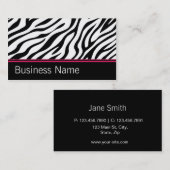 シマウマのプリントの美容師のサロンのファッション・デザイナー 名刺 (正面/裏面)