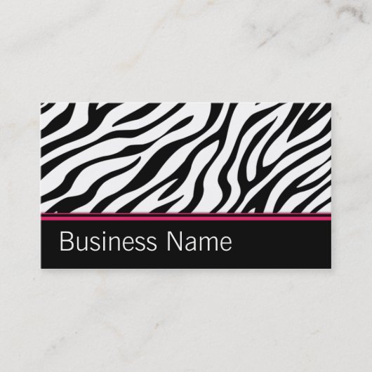 シマウマのプリントの美容師のサロンのファッション・デザイナー 名刺 (正面)