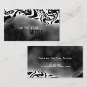 シマウマのプリントの芸術家の名刺の黒及び白 名刺 (正面/裏面)