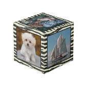 シマウマのプリントの黒のストライプのカスタム5の正方形の写真 フォトキューブ (裏面アングル)