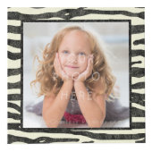 シマウマのプリントの黒のストライプのカスタム5の正方形の写真 フォトキューブ (正面)