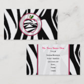 シマウマのプリントのAppleのファッションの先生の名刺 名刺 (正面/裏面)