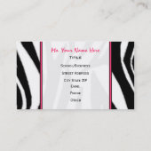 シマウマのプリントのAppleのファッションの先生の名刺 名刺 (裏面)