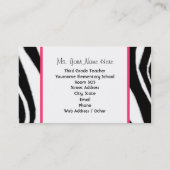 シマウマのプリントのAppleのファッションの先生の名刺 名刺 (裏面)