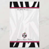 シマウマのプリントのAppleのファッションの先生の文房具 便箋 (正面)