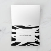 シマウマのプリント及びピンクのサンキューカード サンキューカード (内部)