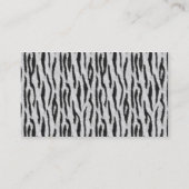 シマウマのプリント及びピンクのハンドバッグのファッションビジネスカード 名刺 (裏面)