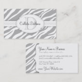 シマウマのプリント(淡い色のな灰色)のカスタムな名刺 名刺 (正面/裏面)