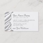 シマウマのプリント(淡い色のな灰色)のカスタムな名刺 名刺 (裏面)