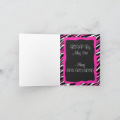 シマウマのプリントRSVPカード 招待状 (内部)