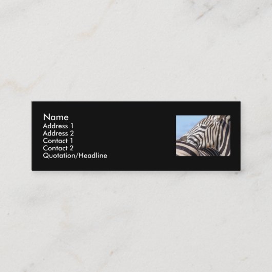シマウマのプロフィールカード スキニー名刺 (正面)