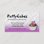 シマウマのポップ・アートのなカップケーキ-グラデーションな紫色 名刺 (裏面)