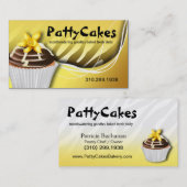 シマウマのポップ・アートのなカップケーキ-グラデーションな黄色 名刺 (正面/裏面)