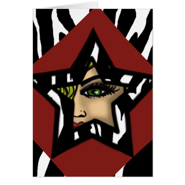 シマウマのポップ・アートのな星カード (正面)