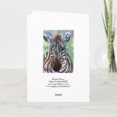 シマウマのポートレートACEOの空白のな挨拶状 カード (裏面)