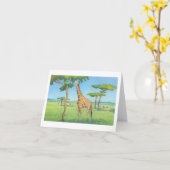 シマウマのメッセージカード カード (黄色い花)