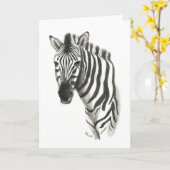 シマウマのメッセージカード カード (黄色い花)