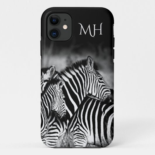 シマウマのモノグラムがキラキラ Case-Mate iPhoneケース (裏面)