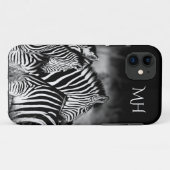 シマウマのモノグラムがキラキラ Case-Mate iPhoneケース (裏面(横))