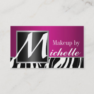 シマウマのモノグラムのメーキャップアーティスト 名刺