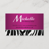 シマウマのモノグラムのメーキャップアーティスト 名刺 (裏面)