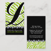 シマウマのモノグラムの宝石類デザイナー名刺 名刺 (正面/裏面)