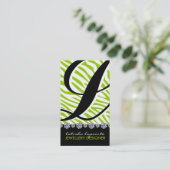 シマウマのモノグラムの宝石類デザイナー名刺 名刺 (スタンド正面)