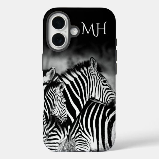 シマウマのモノグラムの輝き Case-Mate iPhoneケース (裏面)