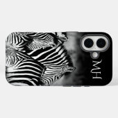 シマウマのモノグラムの輝き Case-Mate iPhoneケース (裏面 (横))