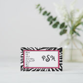 シマウマのモノグラムカード 名刺 (スタンド正面)